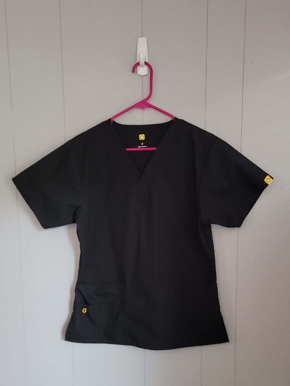Wonder Wink Women's Scrub Top Small Black Short Sleeve